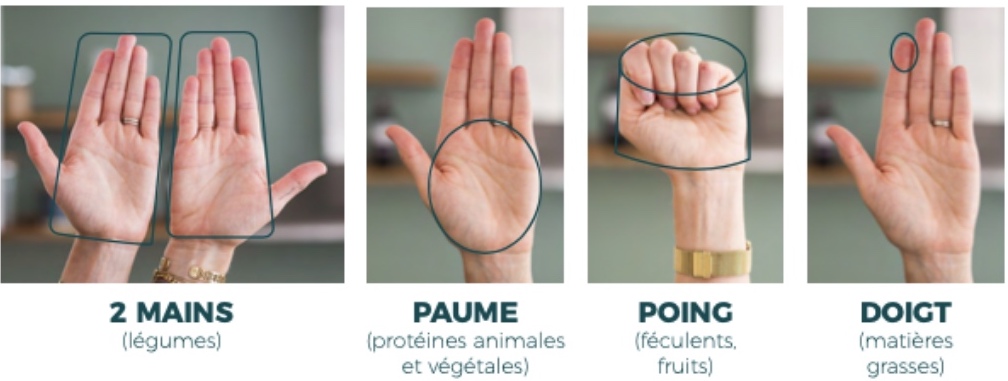 Utiliser ses mains pour déterminer les bonnes portions alimentaires